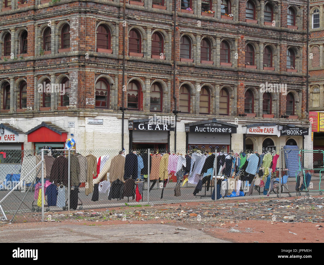 the barras market Glasgow old clothes sale Stock Photo