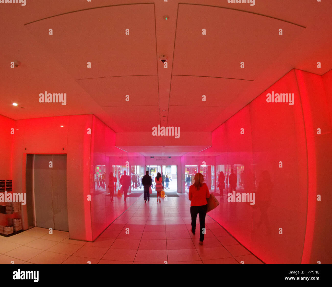 shoppers exit shopping Princes Square, Buchanan Street, Glasgow Stock Photo