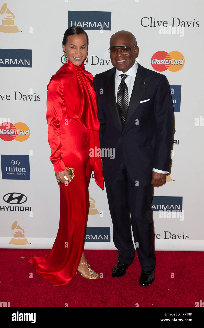 Erica Reid and L.A. Reid arrives at Clive Davis & The Recording Academy