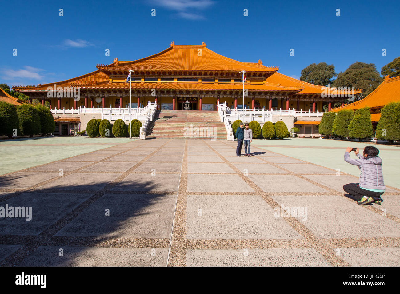 Tourists at the Fo Guang Shan Nan Tien Temple, Wollongong New South Wales Australia Stock Photo