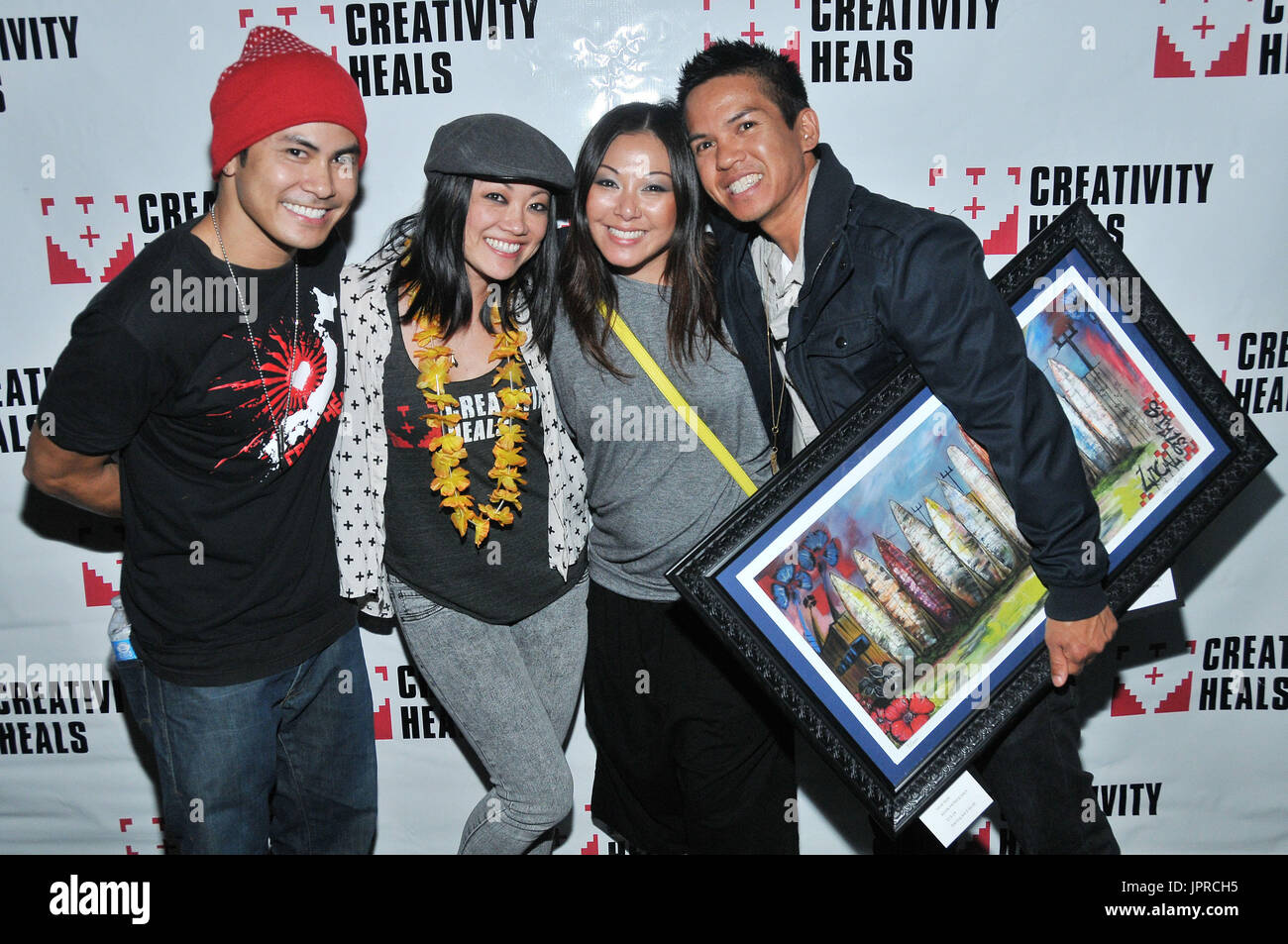 Ingel Catindig, Jenny Kita, Bianca Apolonio & Orland Reyes at the  Creativity Heals Launch Event & Fundraiser held at Kesspro Studios in Los  Angeles, CA. The event took place on Saturday, April