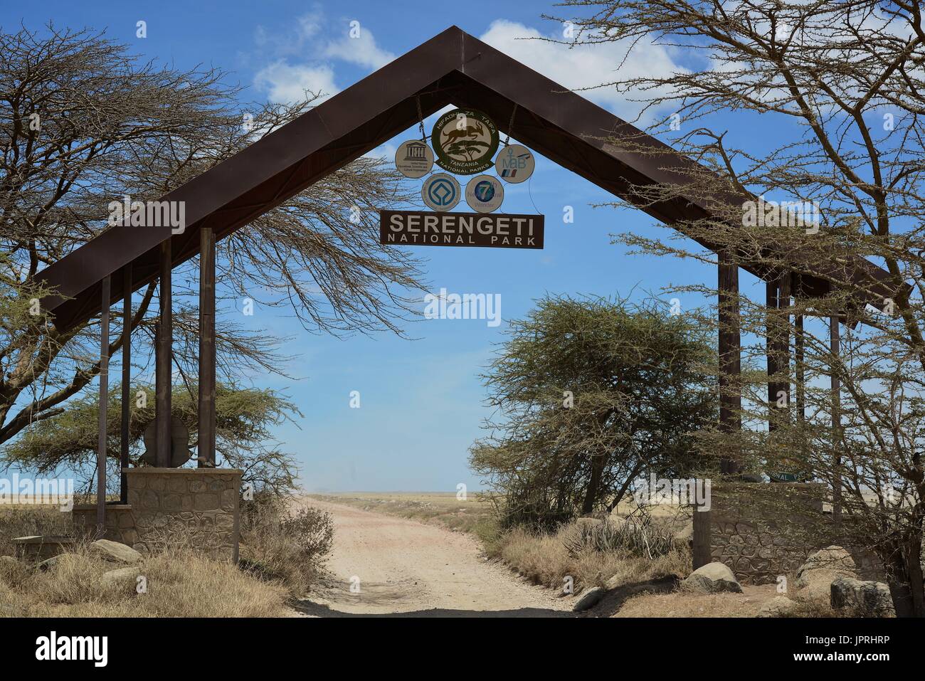 African Safari Landscape in Tanzania Stock Photo