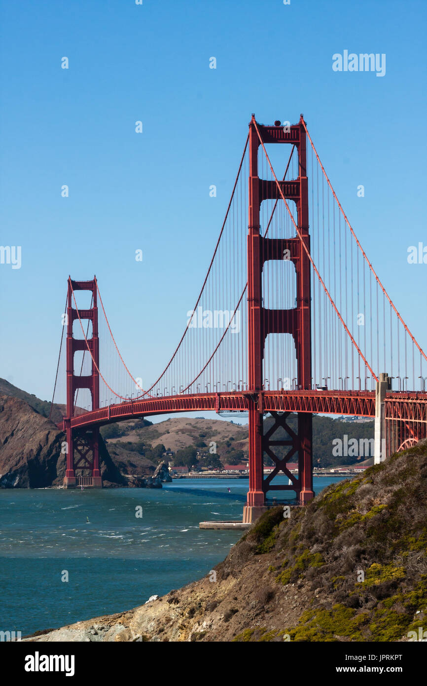 golden gate bridge vertical Stock Photo