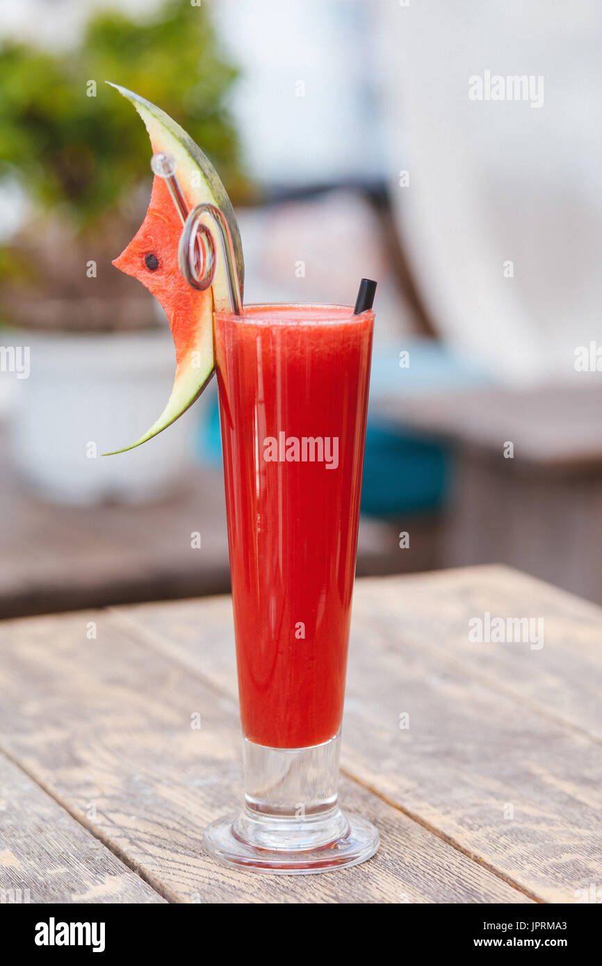 Watermelon juice in glass hi-res stock photography and images - Alamy