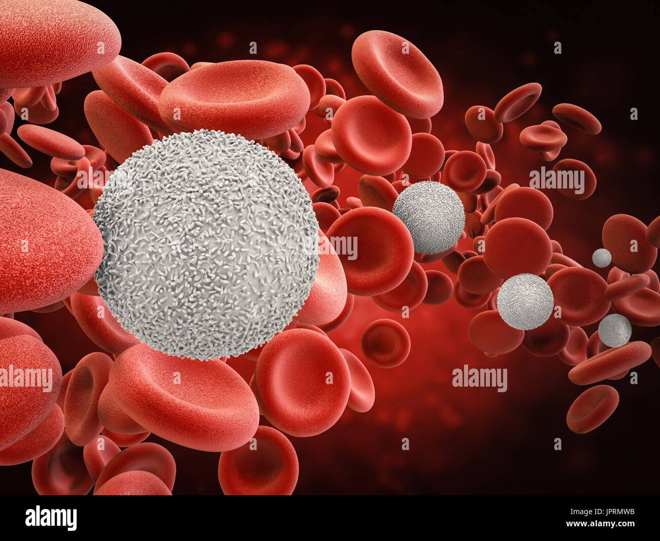 3d rendering white blood cells with red blood cells Stock Photo - Alamy