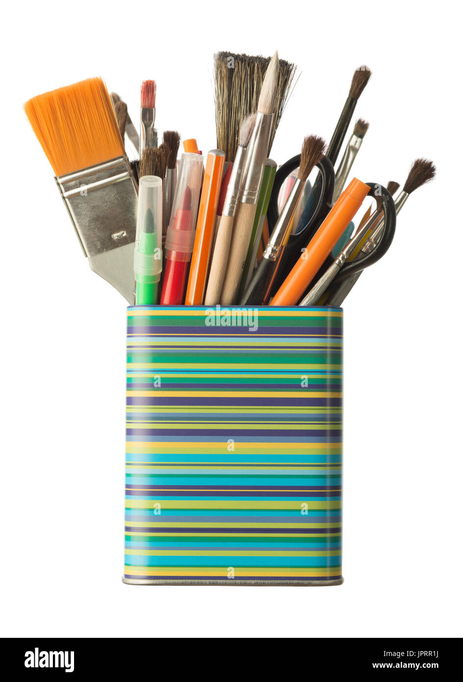 School supplies isolated on white Stock Photo