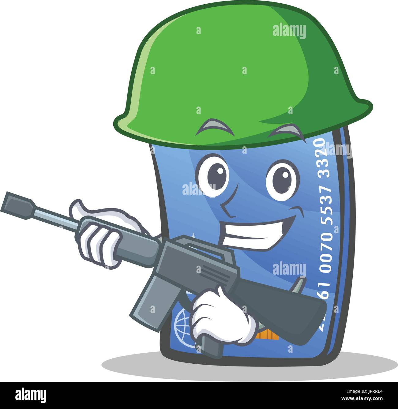 Army credit card character cartoon Stock Vector Image & Art - Alamy