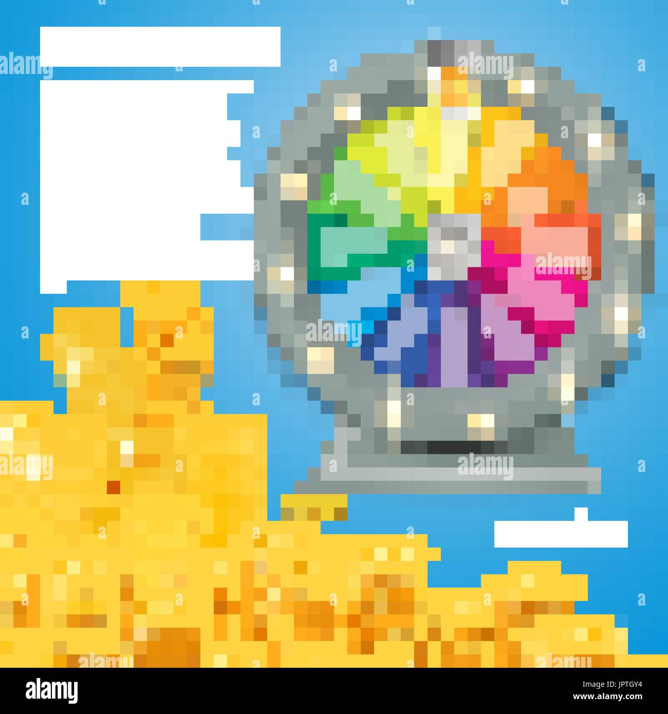 Fortune spinning wheel in flat vector style. Gambling concept, win jackpot in casino illustration Stock Vector