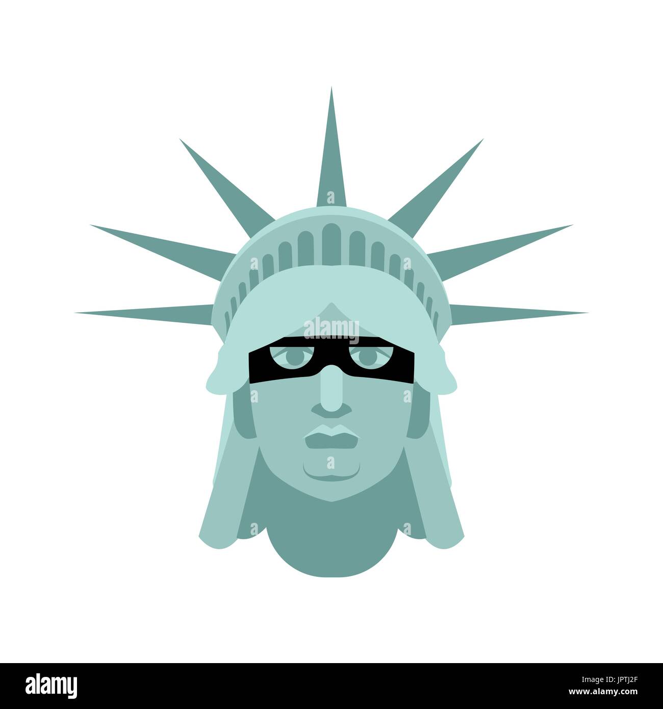 Statue of Liberty in mask. Landmark United States. Attractions America Stock Vector