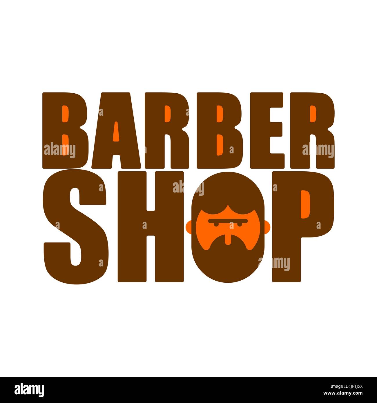 Barber Shop Logo Emblem Of Hairdresser For Men Haircut Beard