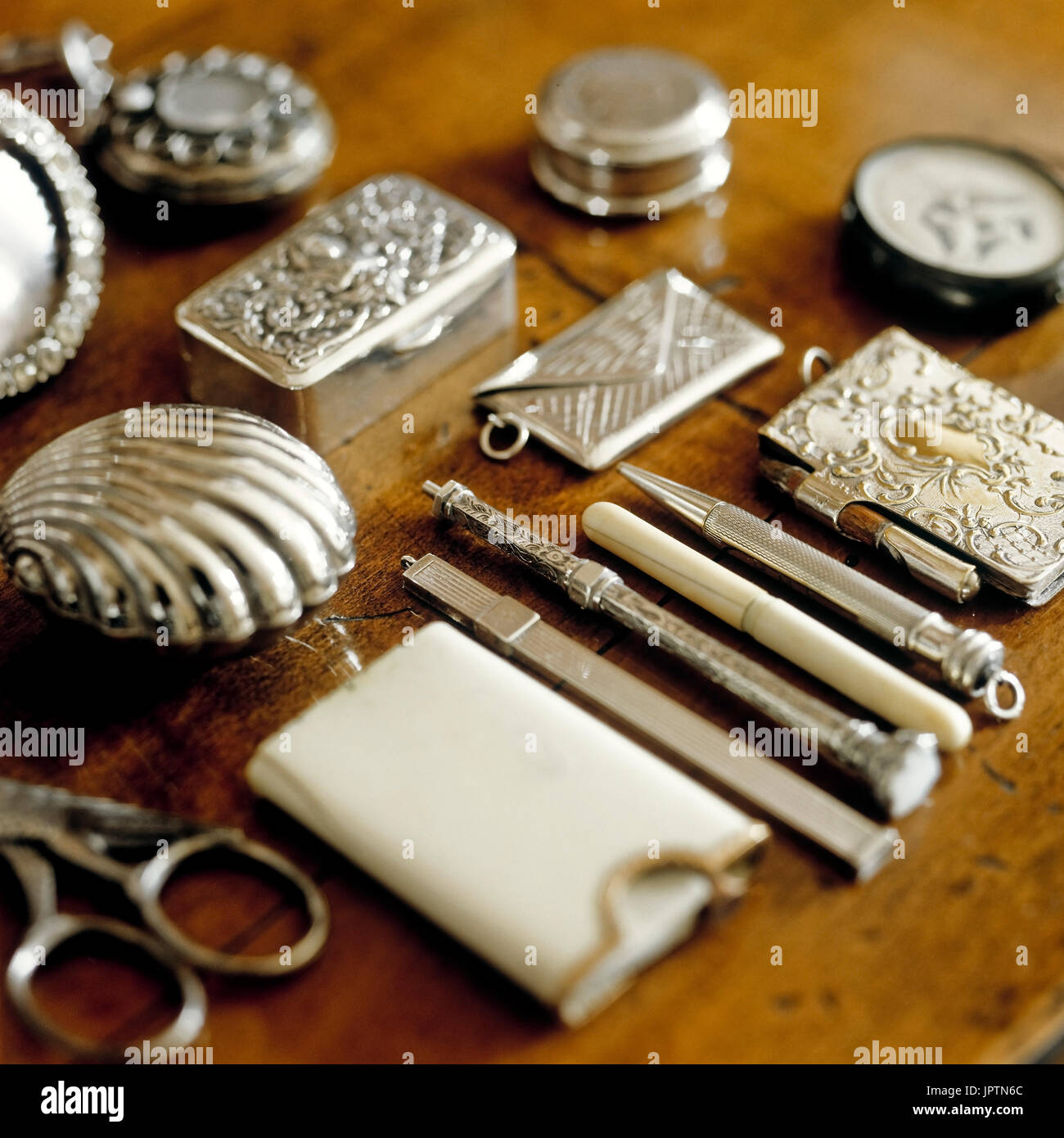 Silver antique stationary Stock Photo