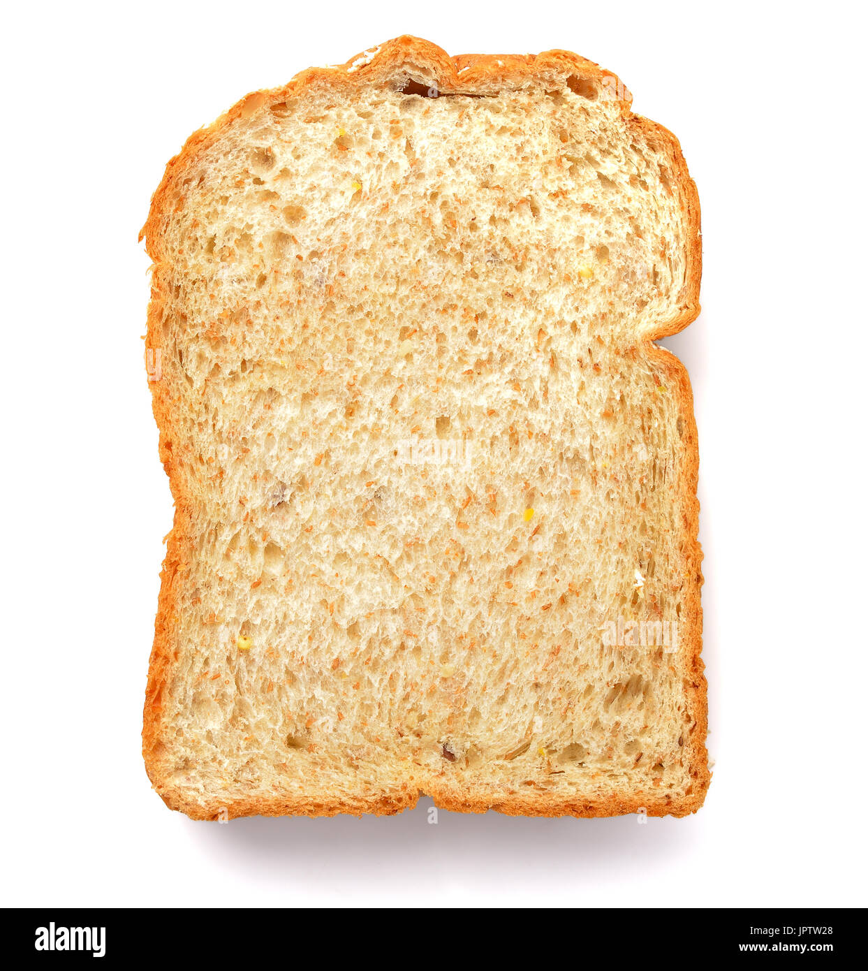 Slice of a whole wheat bread isolated on a white background Stock Photo ...
