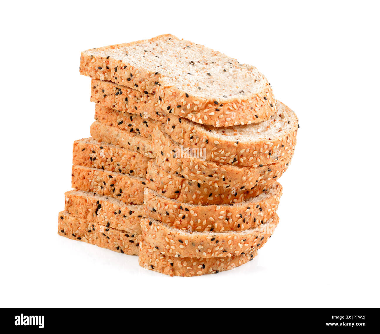 Sliced wheat bread isolated on white background Stock Photo - Alamy