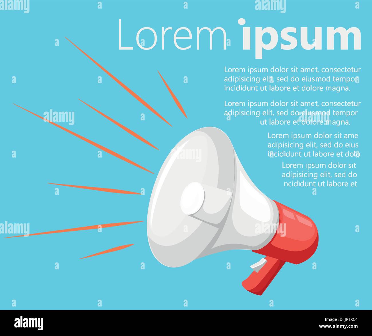 Loudspeaker or megaphone icon isolated on white background. Vector Web site page and mobile app design vector element Stock Vector