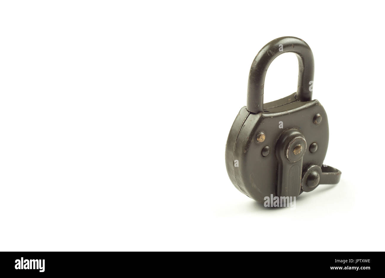 Green locked padlock. Online security, secrecy and protection Stock Photo