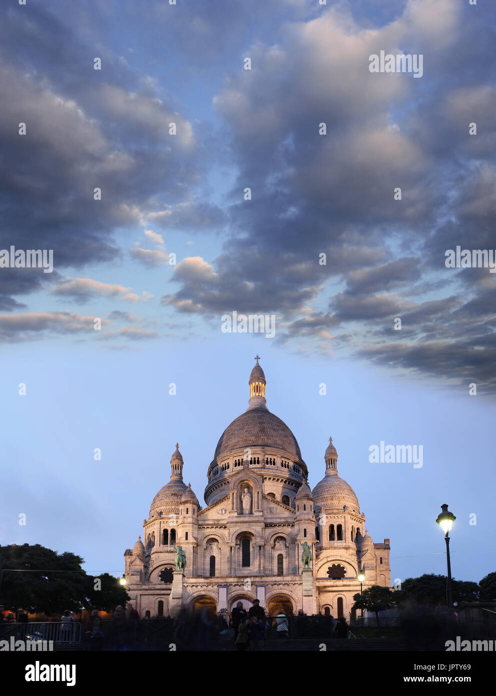 Paris with Basilica of the Sacre Coeur in France Stock Photo
