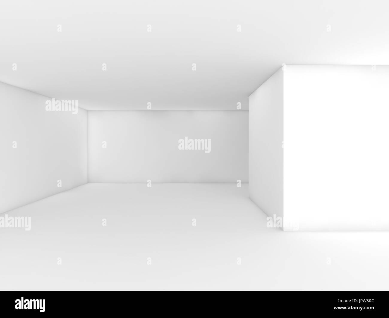 Abstract White Empty Interior Open Space Design Template 3d Render Illustration Stock Photo Alamy