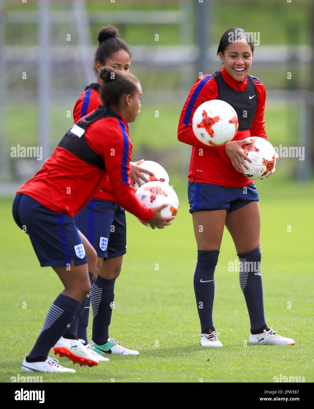 England's Alex Scott (right) during a training session at Sporting 70 ...