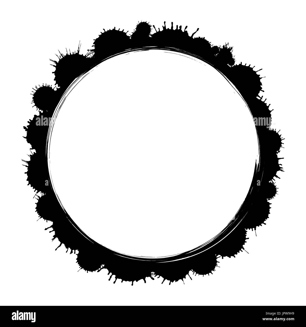 Vector grunge ink  paint frame isolated Stock Vector