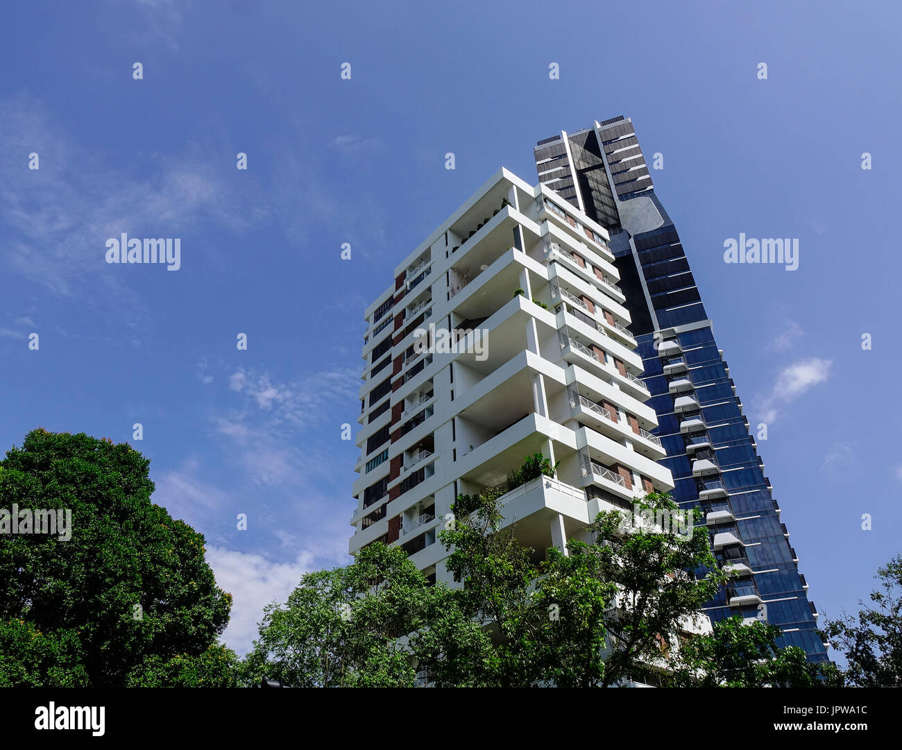 Singapore Jun 13, 2017. Modern apartments at Orchard District in