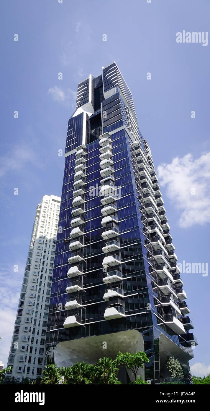 Singapore Jun 13, 2017. Modern office building at downtown in