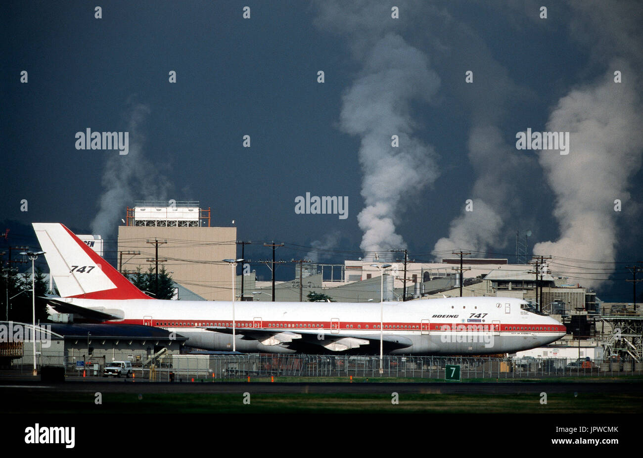 Boeing 747-100 prototype stored without engines Stock Photo