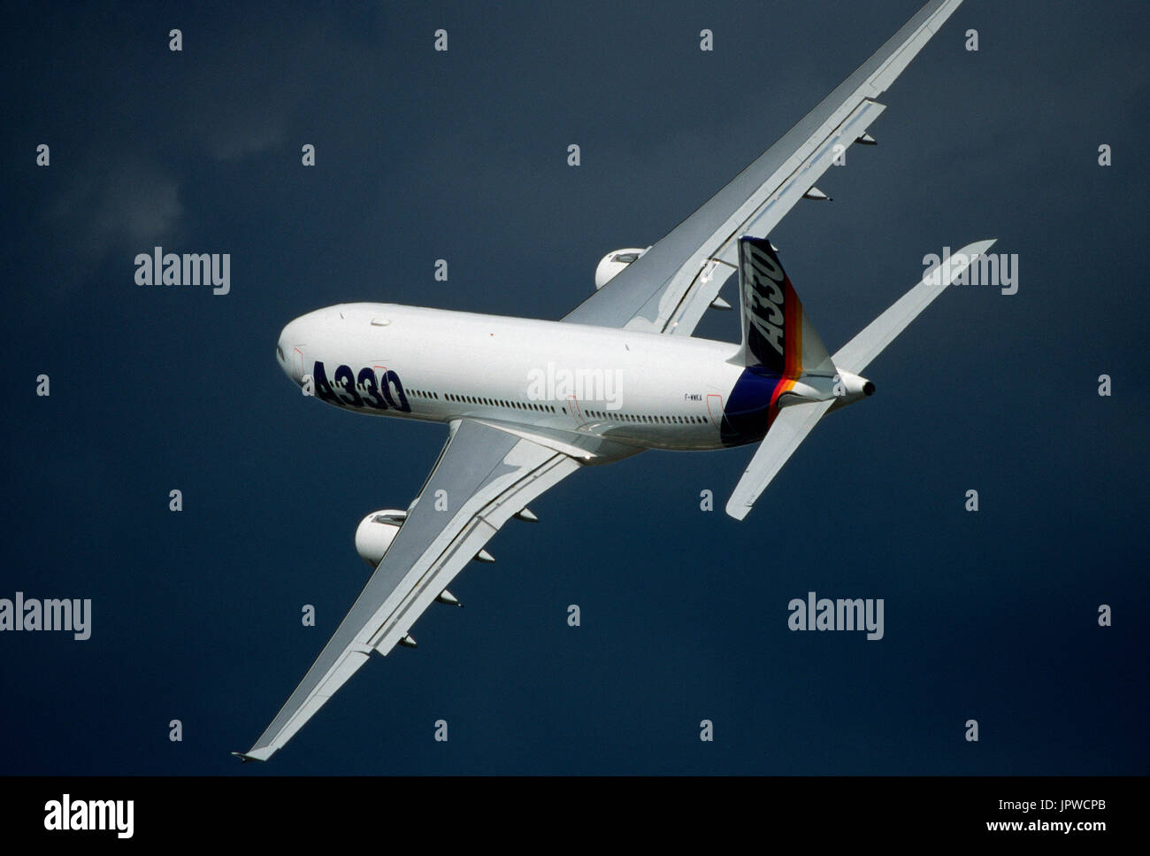 Airbus A330-200 prototype in the flying-display at the 1998 Farnborough Airshow Stock Photo