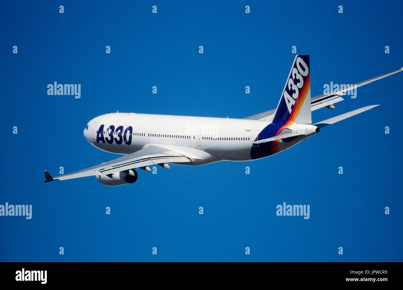 Airbus A330-200 banking Stock Photo