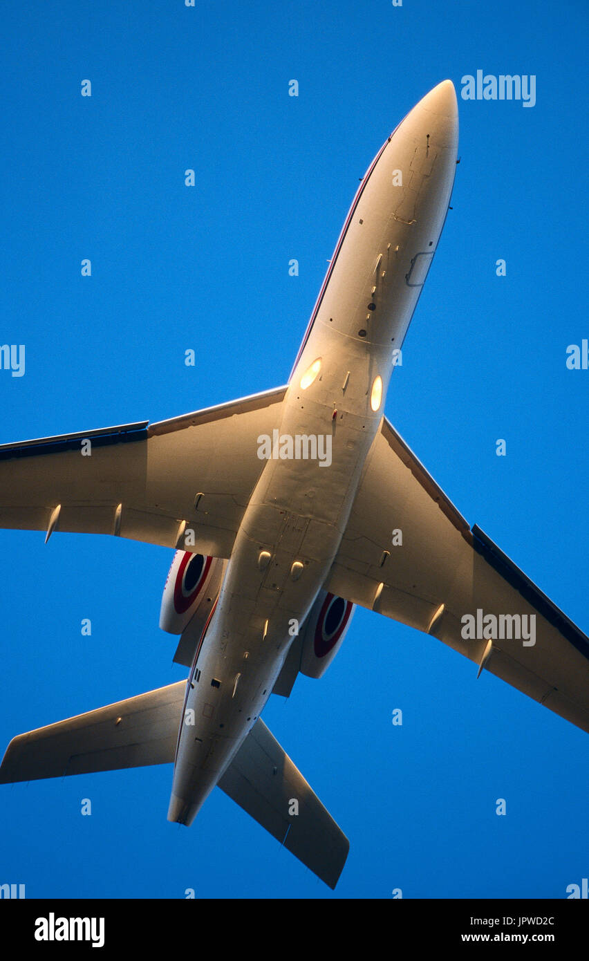 Dassault Falcon 50 flying Stock Photo