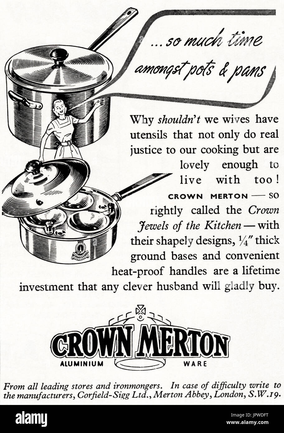 1950s old vintage original retro advert advertising Crown Merton