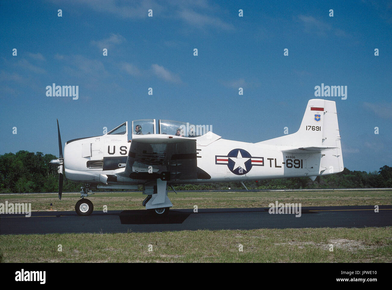 USAF North American T-28A Trojan taxiing Stock Photo - Alamy