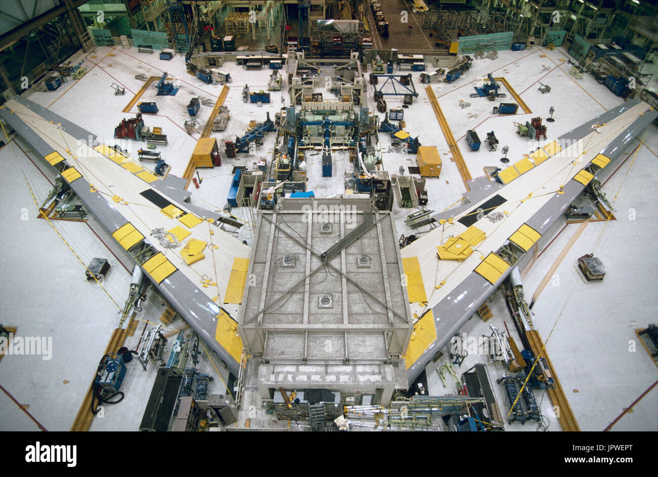 747 airplane under construction boeing hi-res stock