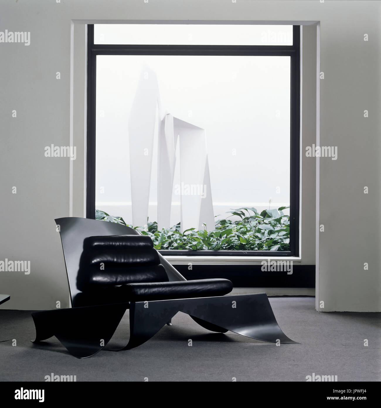 Contemporary chair by window Stock Photo Alamy