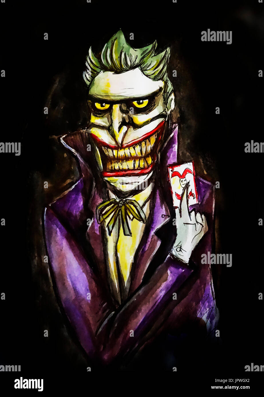 Illustration of 'the Joker' a villain from the Batman comics Stock Photo
