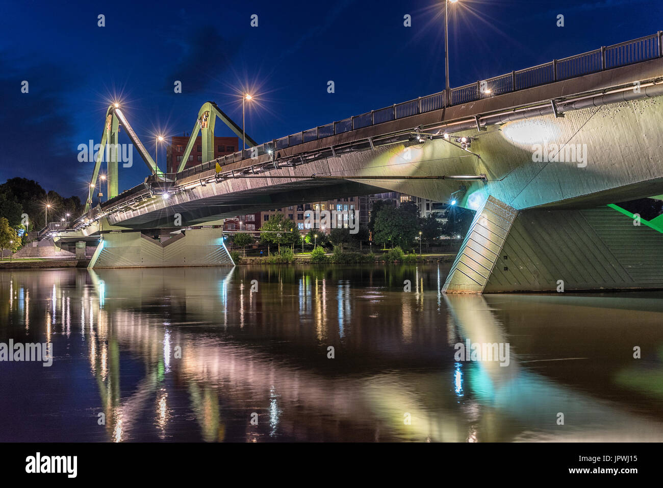 Eiserner Steg bridge in Frankfurt Am Main Stock Photo
