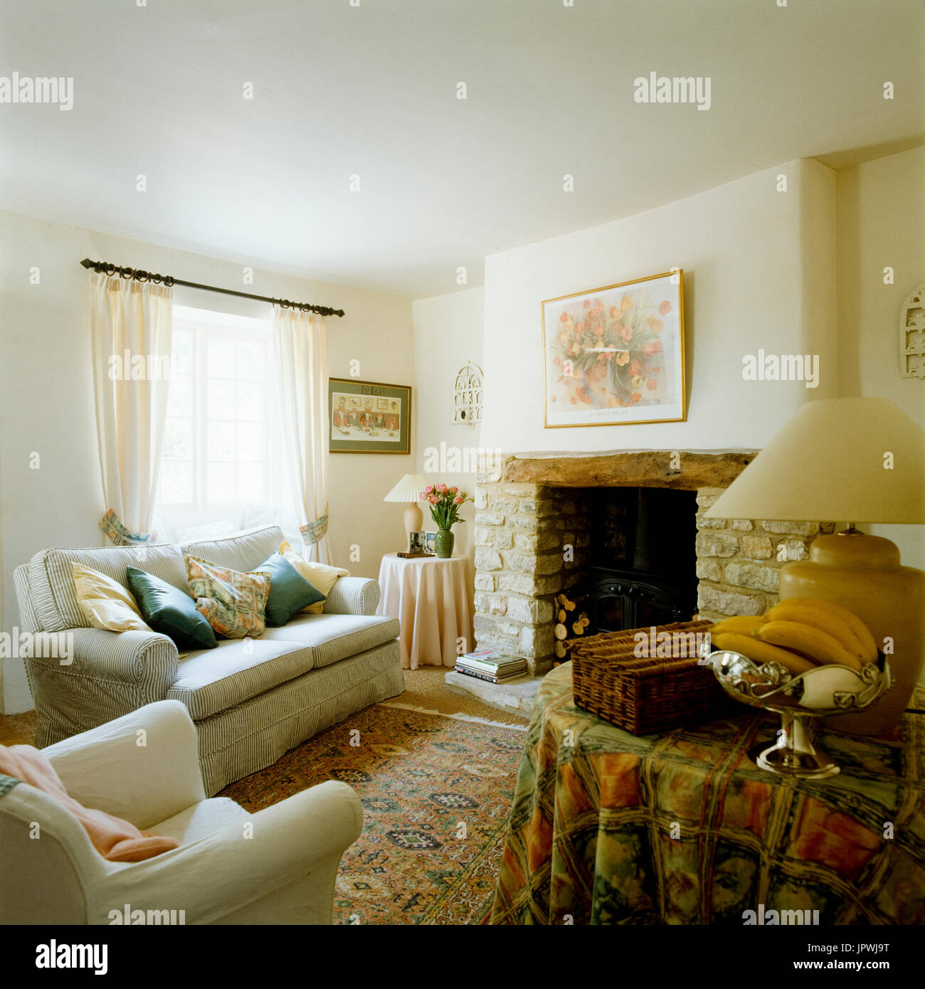 Country style living room Stock Photo Alamy