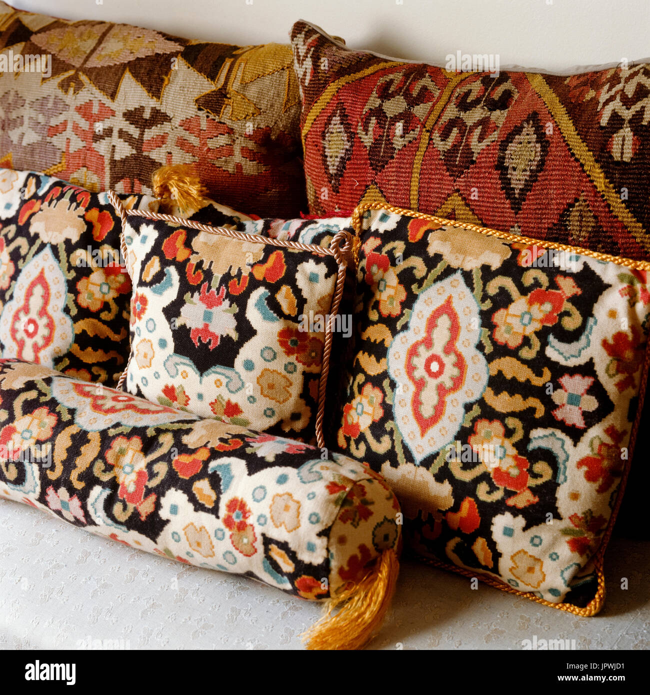Patterned cushions Stock Photo