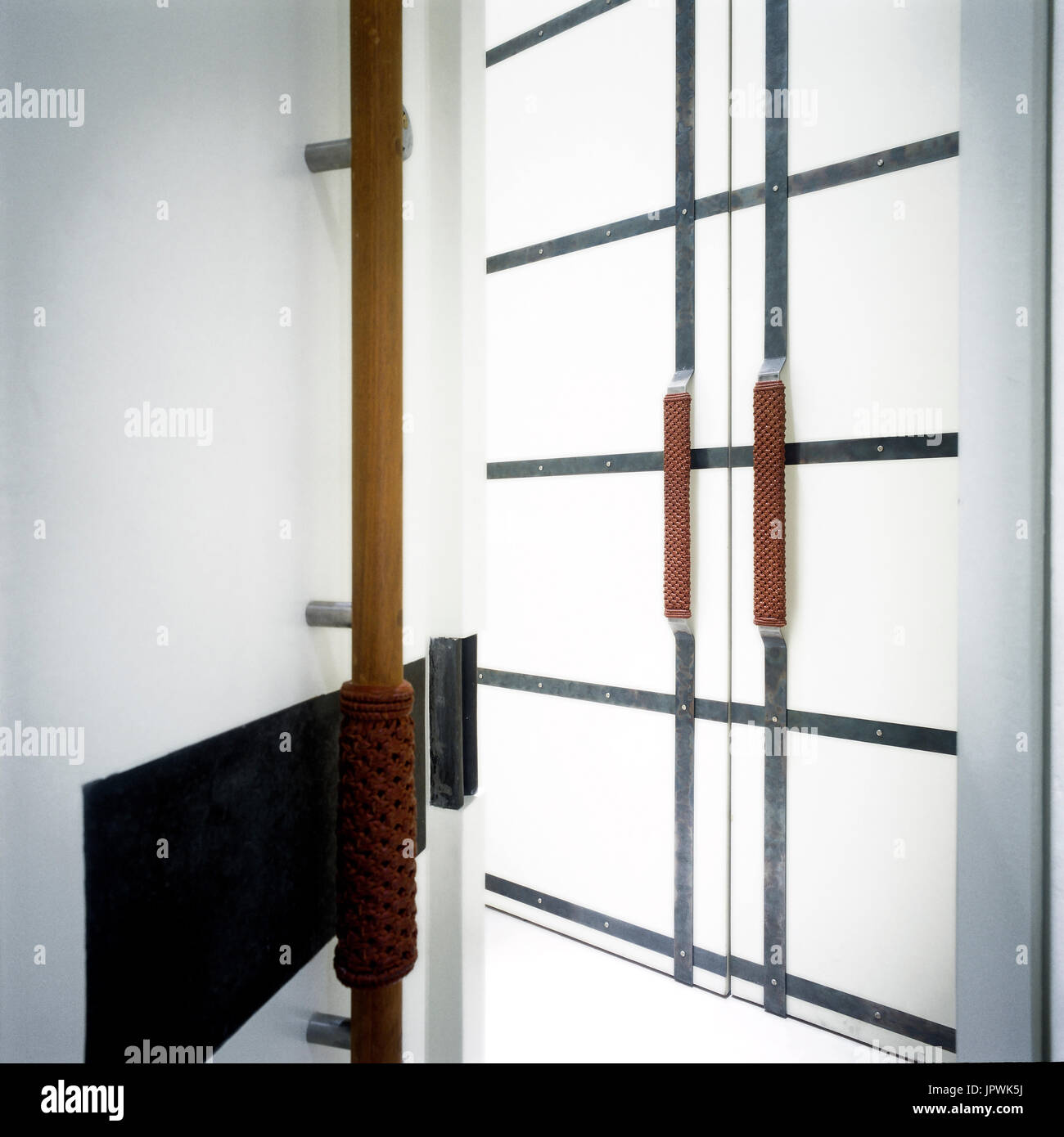 Modern style door and handle Stock Photo