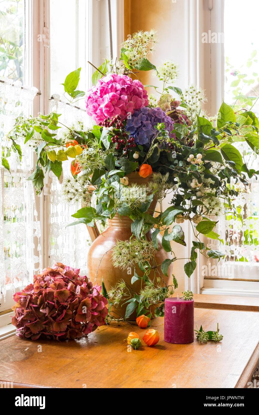 Dried Hydrangea bouquet Stock Photo Alamy