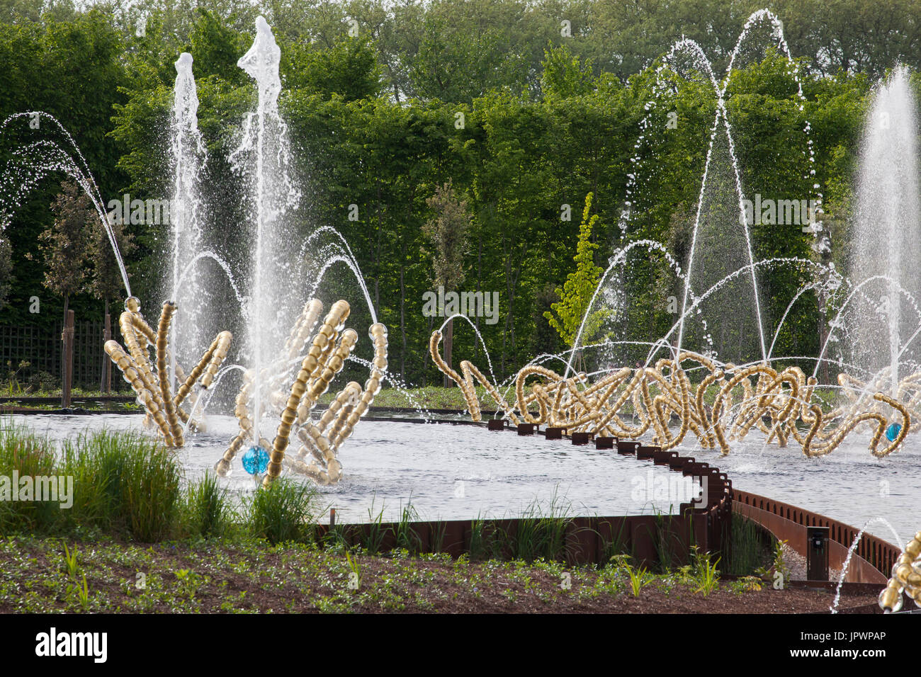 Jets Of Water And Sculptures Of Bosquet Du Theatre D Eau Gardens