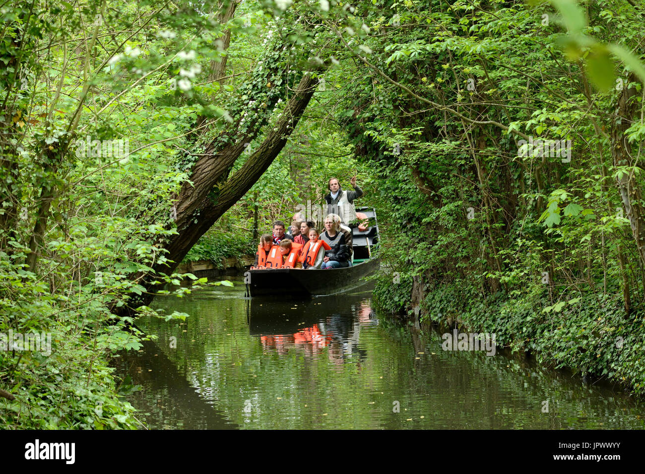Boat tour of Hortillonnages of Amiens France Stock Photo Alamy