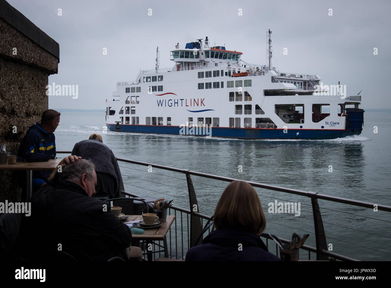 The Isle of Wight Car Ferry, St. Clare, entering Portsmouth Harbour