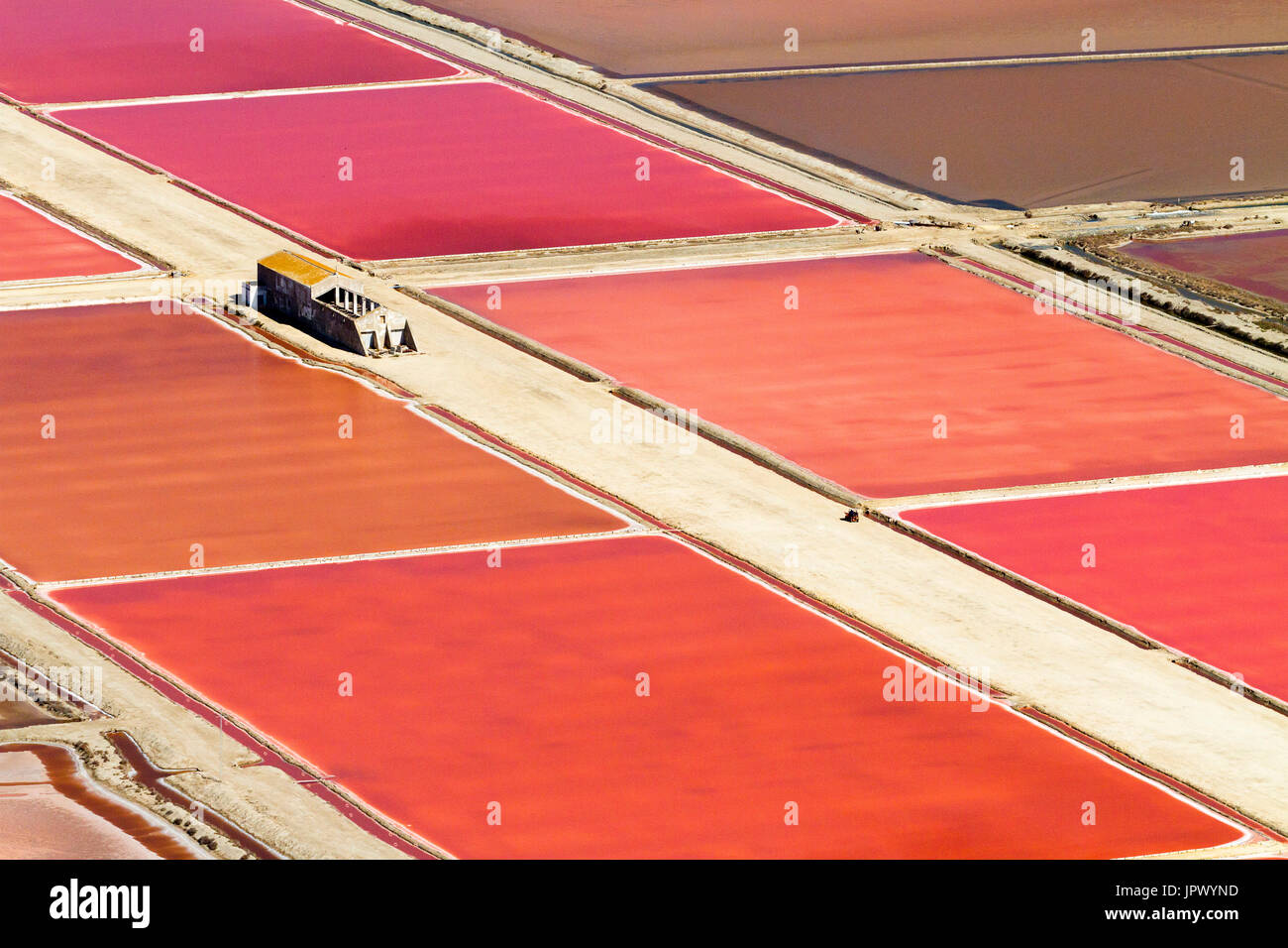 Evaporation ponds Bay of Cadiz Spain Stock Photo Alamy