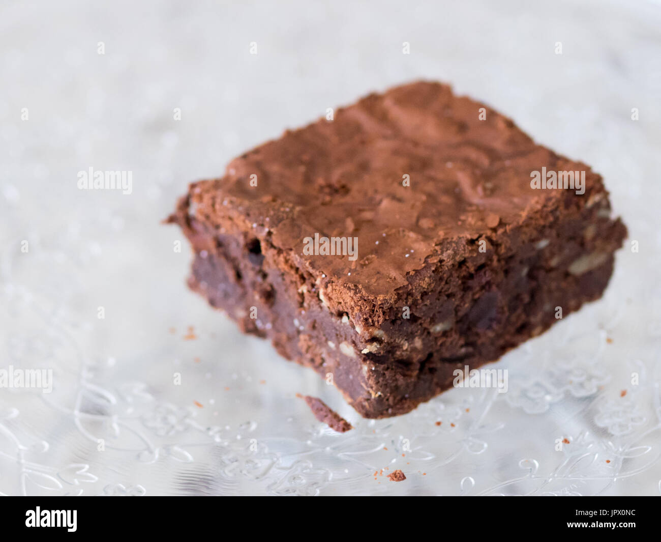 A chocolate fudge brownie. Stock Photo