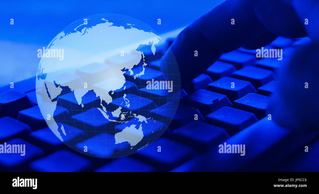Malware virus cyber attack, world cybersecurity Stock Photo