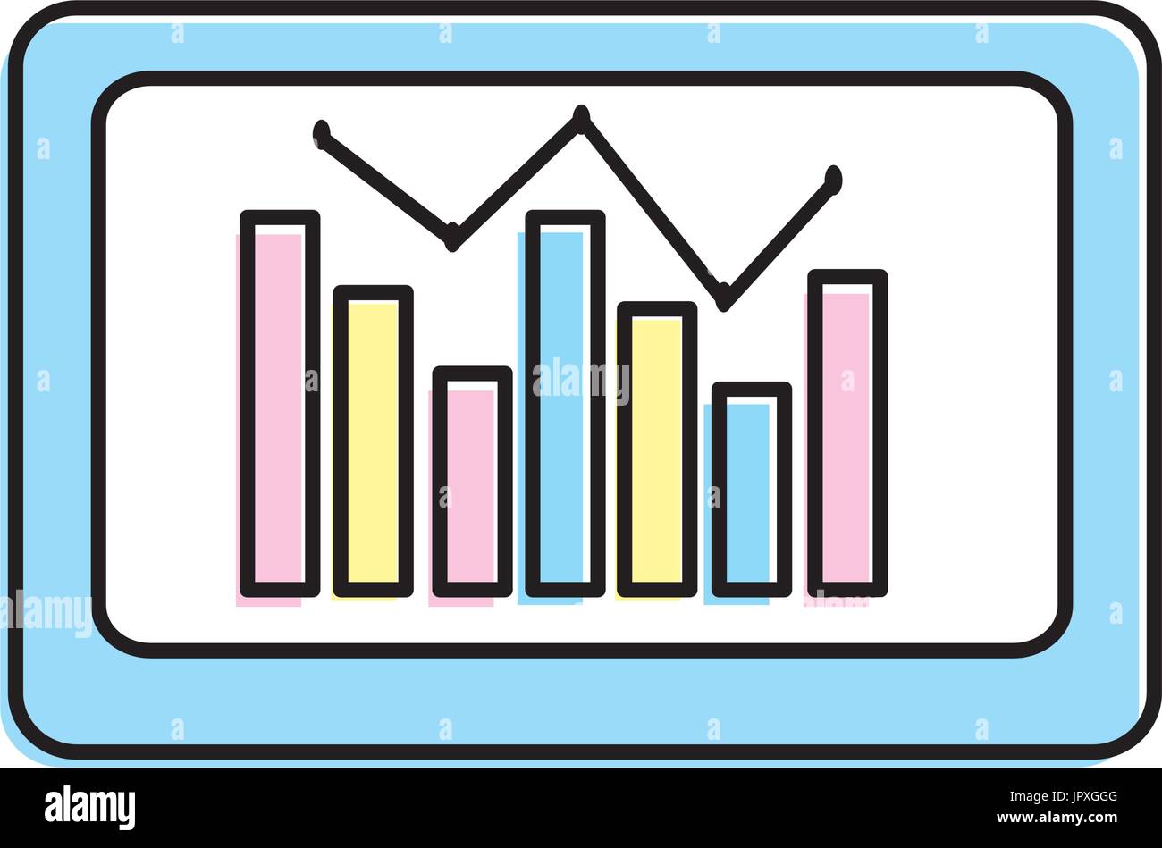 computer with statistics diagram bar Stock Vector Image & Art - Alamy