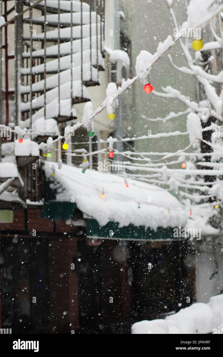 Snowing in Istanbul Stock Photo