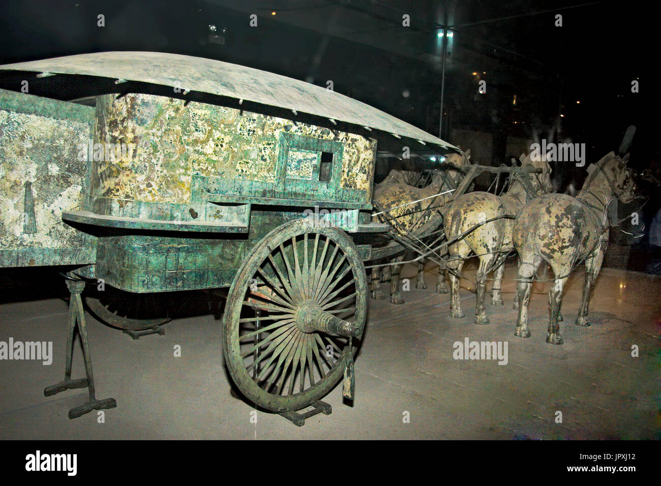 Bronze Horses and Emperors Chariot Xian Stock Photo Alamy