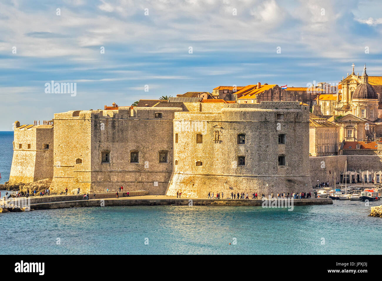The Harbour Fortifications Dubrovnik Croatia Stock Photo