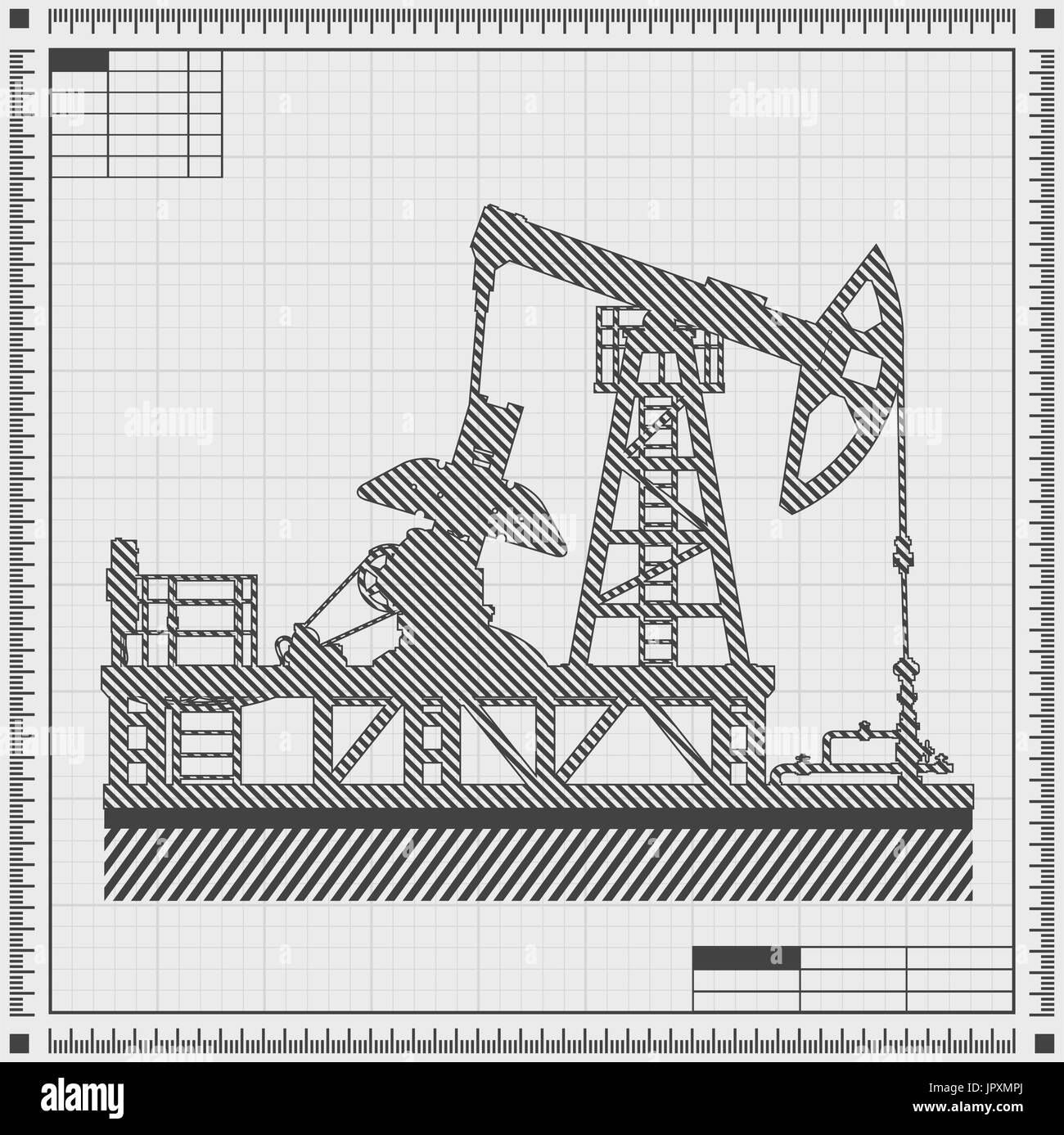 Blueprint of oil pump Stock Vector Image & Art Alamy
